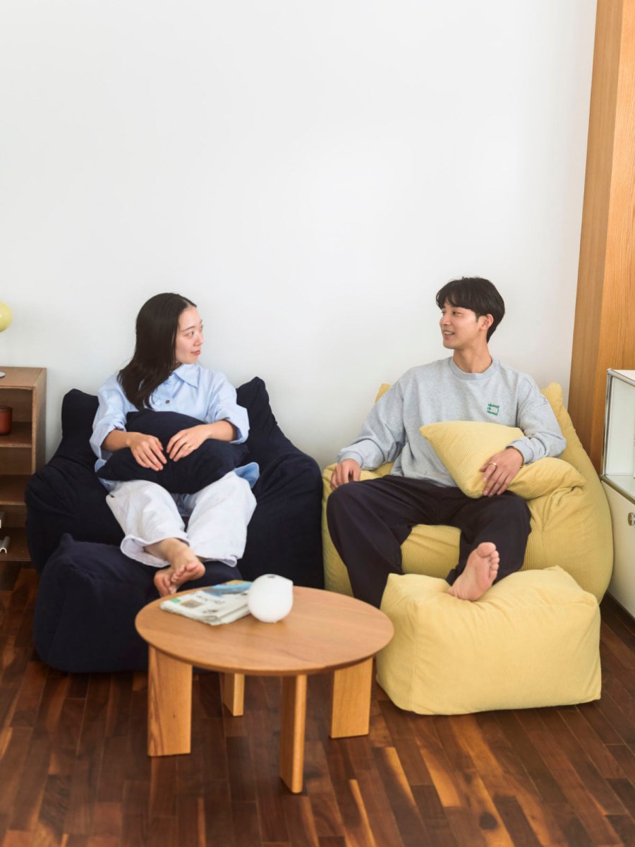 LOOSY 人掛けビーズソファ Soft Yellow｜1人用ソファ おしゃれ