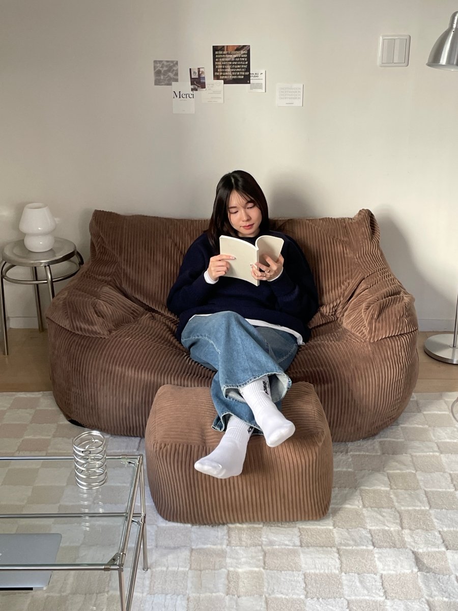 LOOSY 2人掛けビーズソファ Brown｜2人用ソファ おしゃれ 一人暮らし