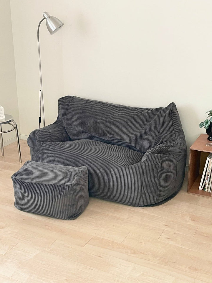 LOOSY 2人掛けビーズソファ Charcoal｜2人用ソファ おしゃれ