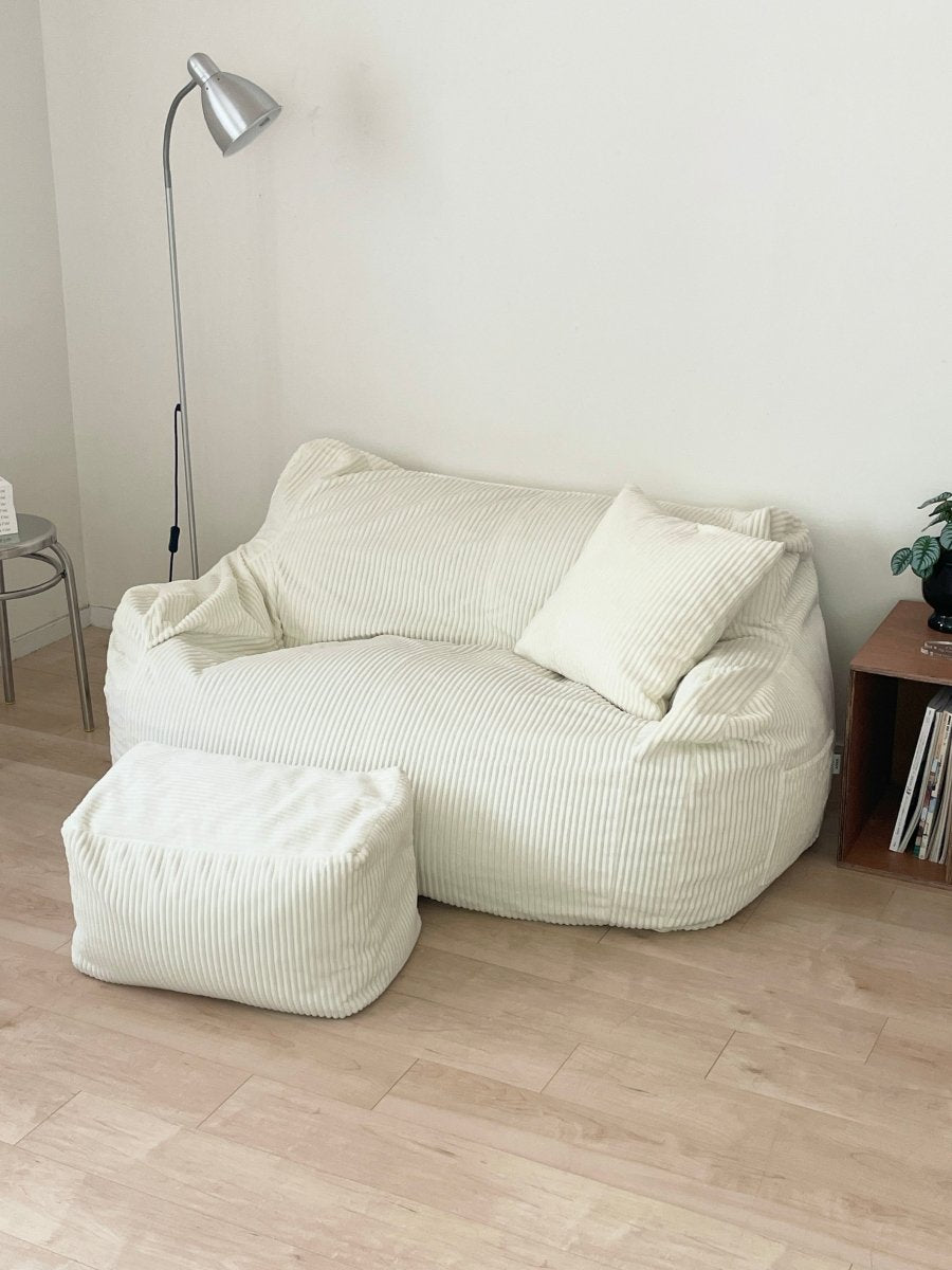 LOOSY 2人掛けビーズソファ 付替カバー Ivory｜2人用ソファ おしゃれ