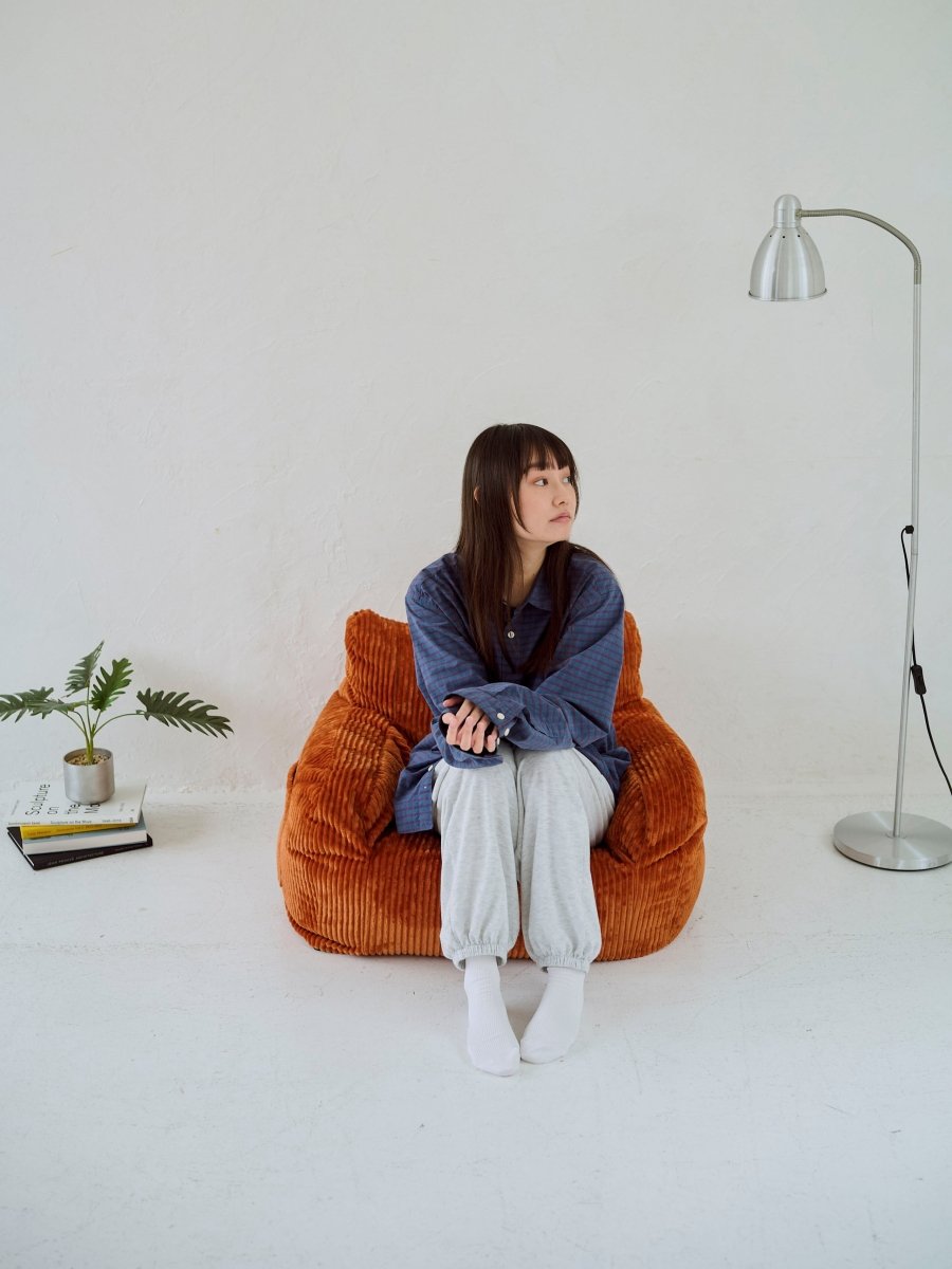 LOOSY 1人掛けビーズソファ ミニ Blood Orange｜1人用ソファ おしゃれ