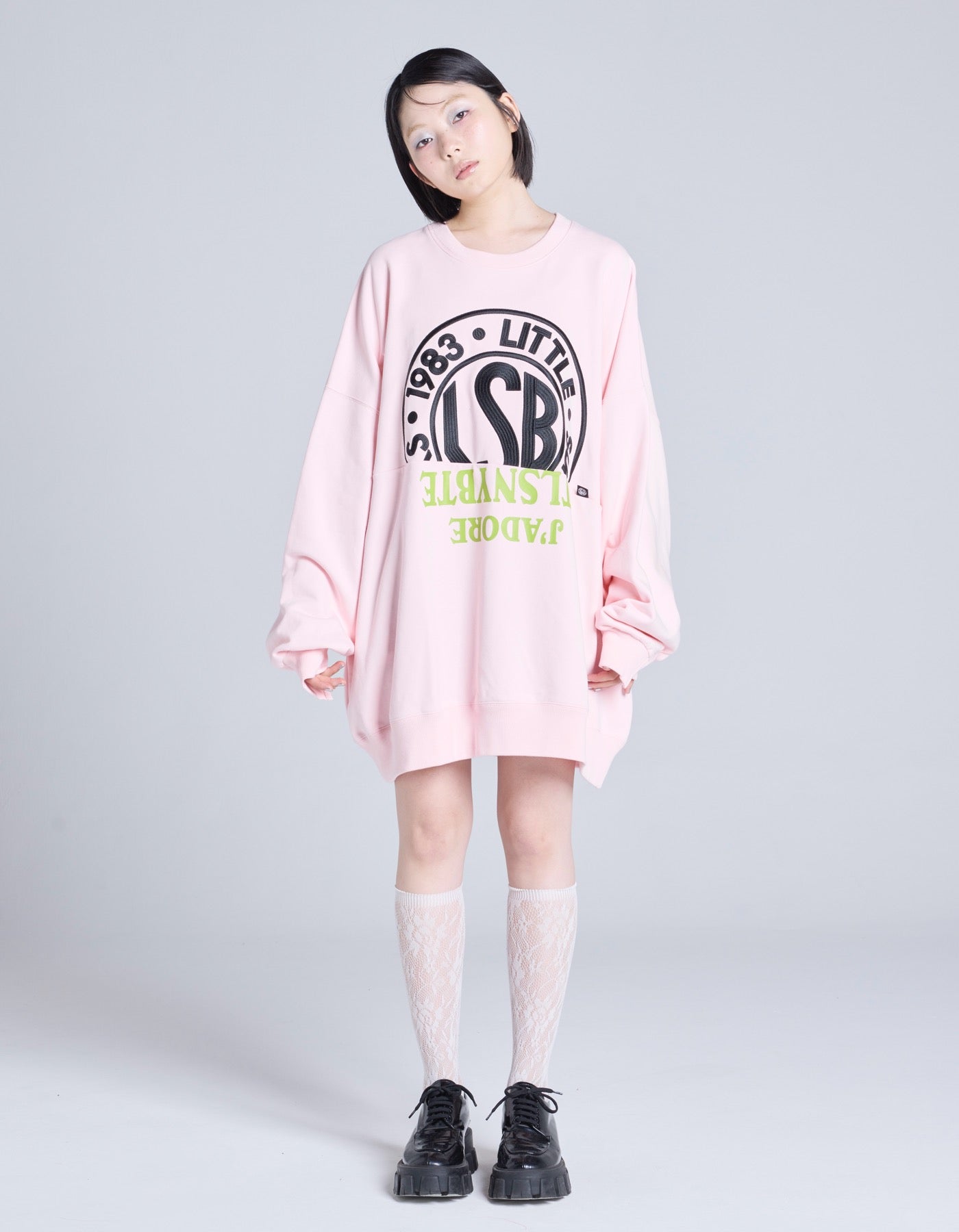 little sunny bite (リトルサニーバイト)logo sweat top / PINK