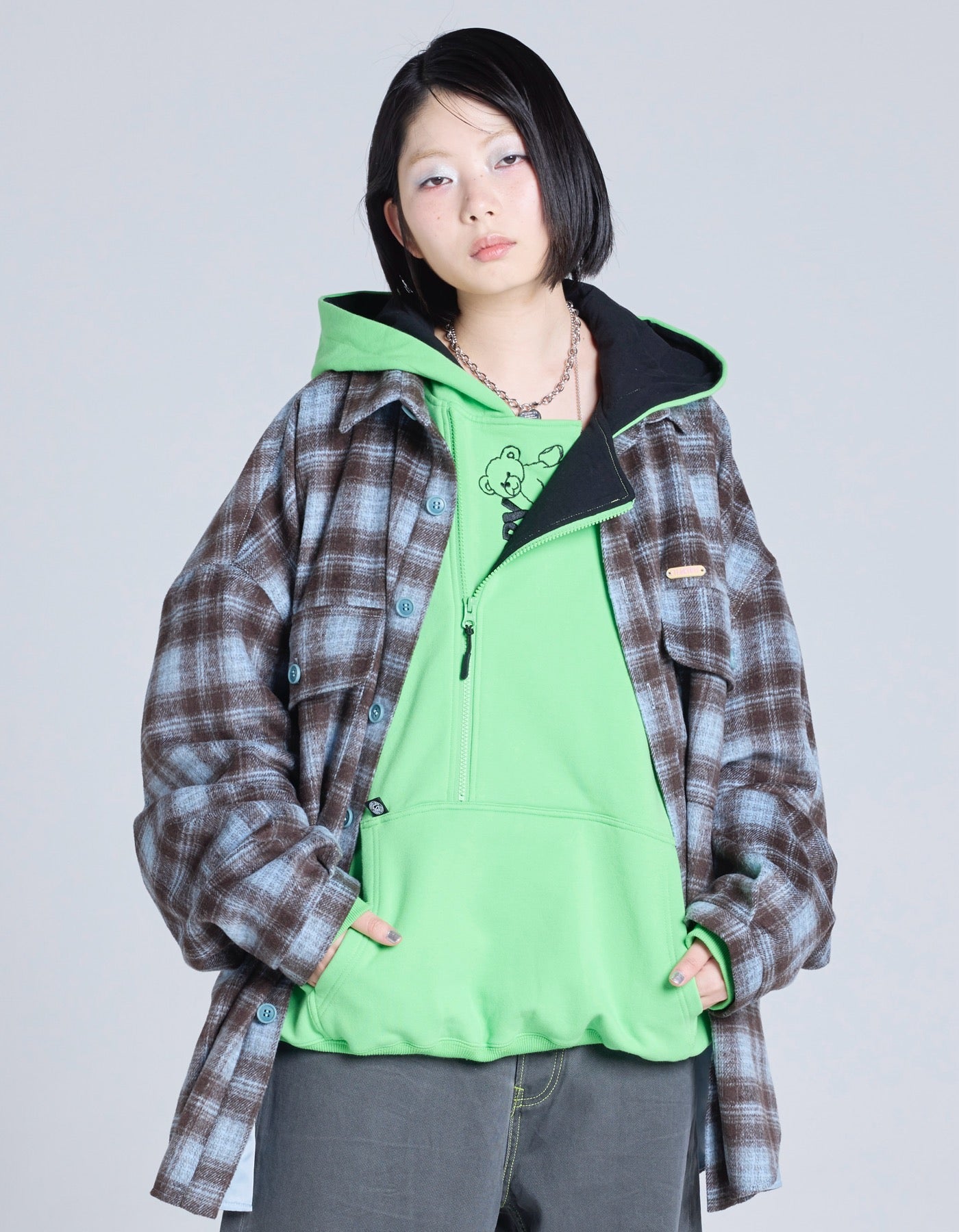 little sunny bite (リトルサニーバイト)check jacket / BLUE – little