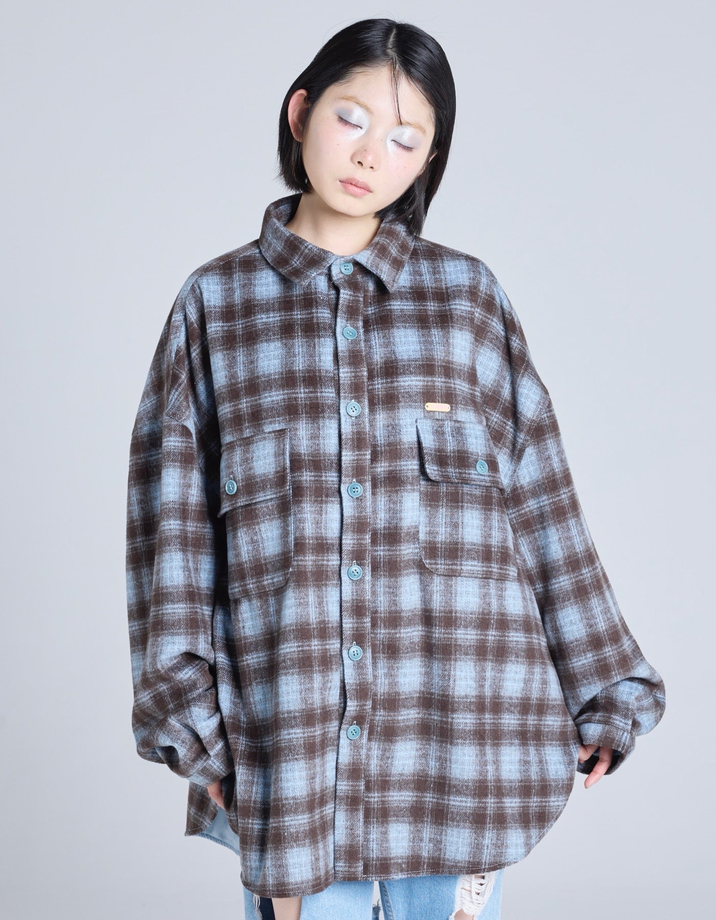 little sunny bite (リトルサニーバイト)check jacket / BLUE – little