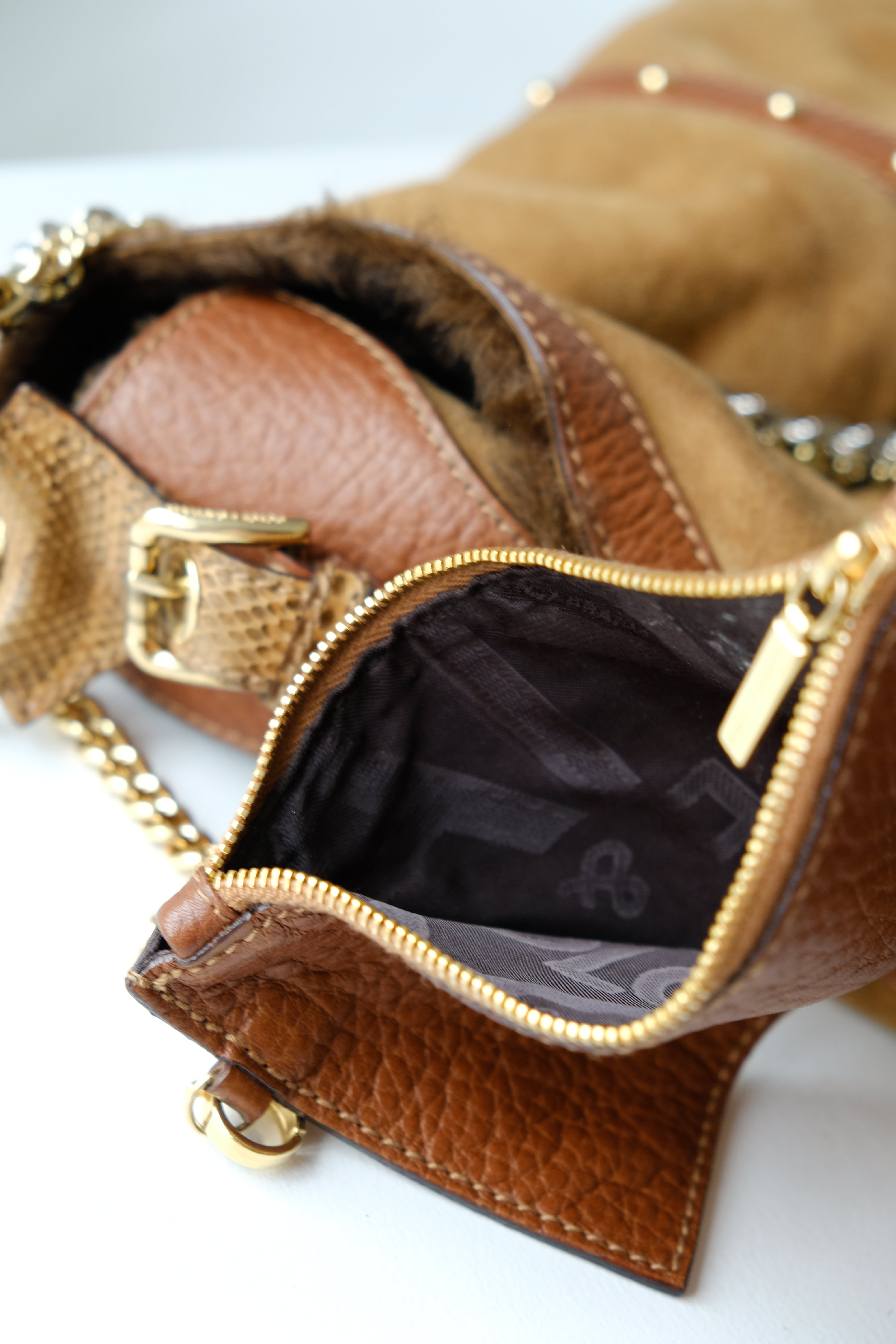 Dolce & Gabbana Suede & Sheepskin Fur Shoulder Bag – LITA