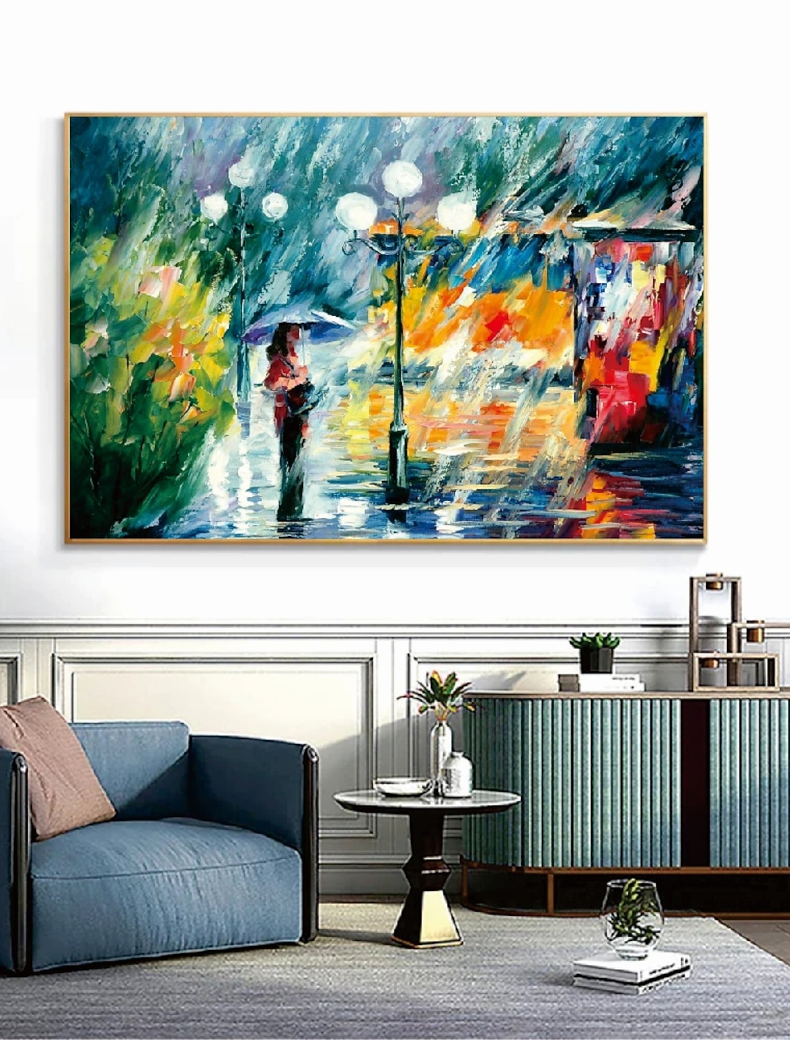 油絵 菅家令子 絵 絵画インテリア額付(青緑＋金色の枠) F4-071512女性