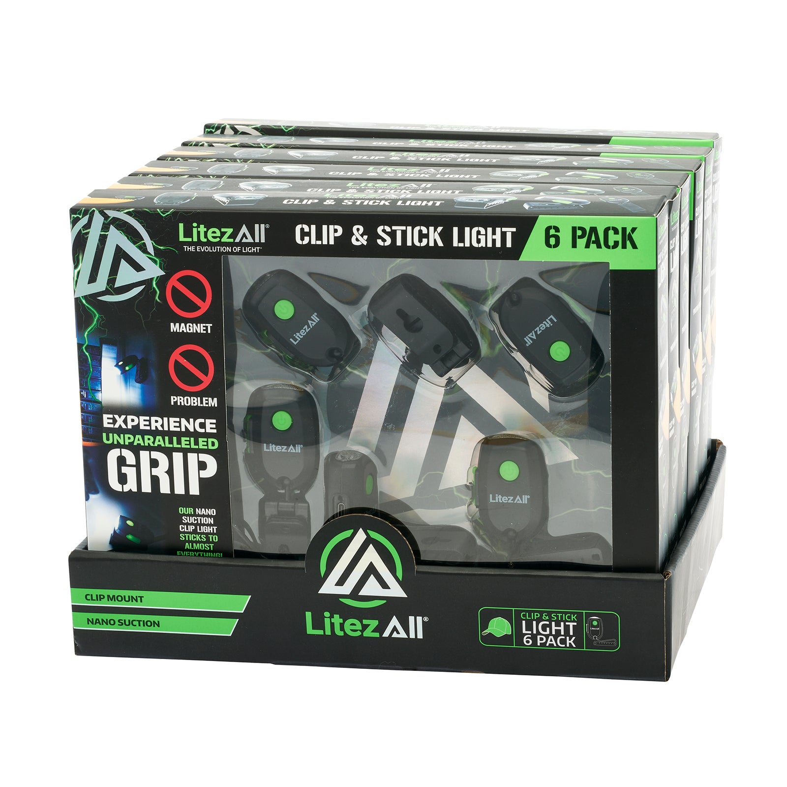 LitezAll® Rechargeable 60 Lumen Cap Light with Clip & Nano Suction