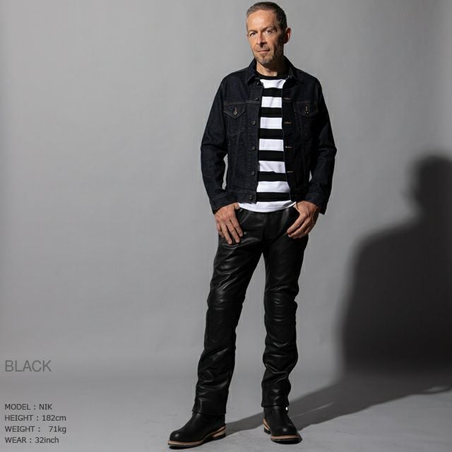 Liugoo Leathers 本革 プロテクター付レザーパンツ メンズ リューグー