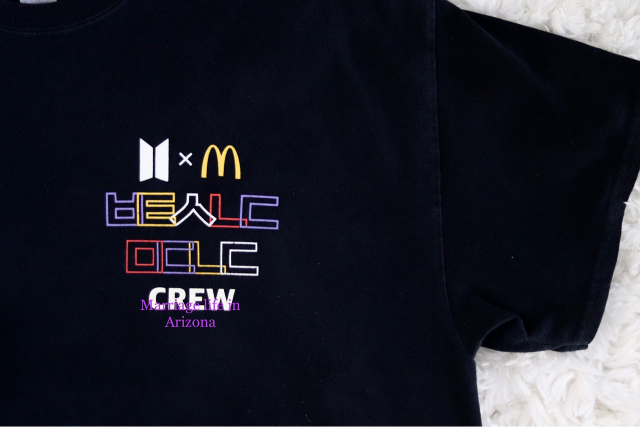 貴重！BTSとマクドナルドのクルーTシャツをいただきました🙏＋偽物が