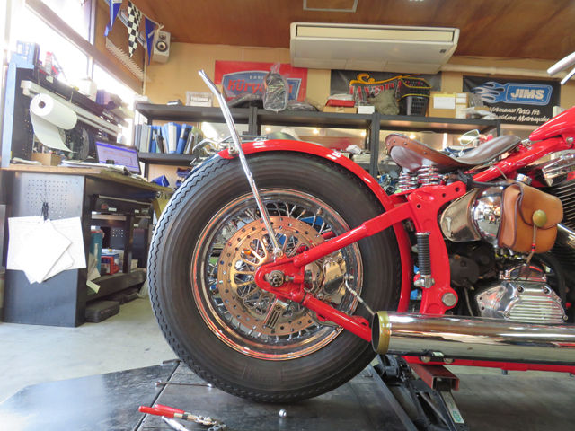 1994年式FXST フロントホイール21インチ化＆前後タイヤ交換からの