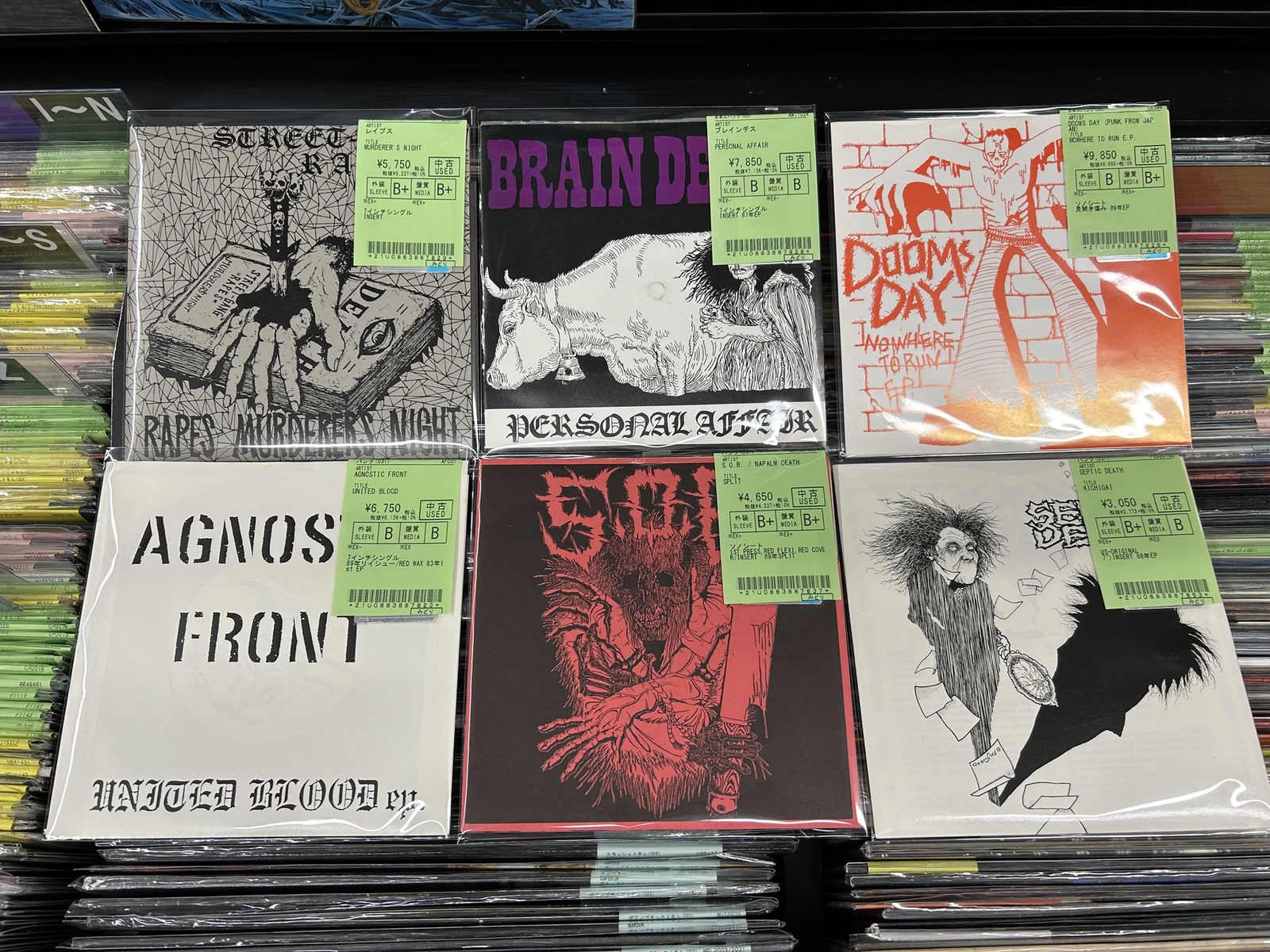 ジャパニーズ・ハードコア希少盤含む中古7インチ/ソノシートが入荷しま