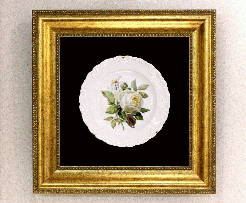 マイセン】陶板画・白い薔薇 マイセン】陶板画・白い薔薇