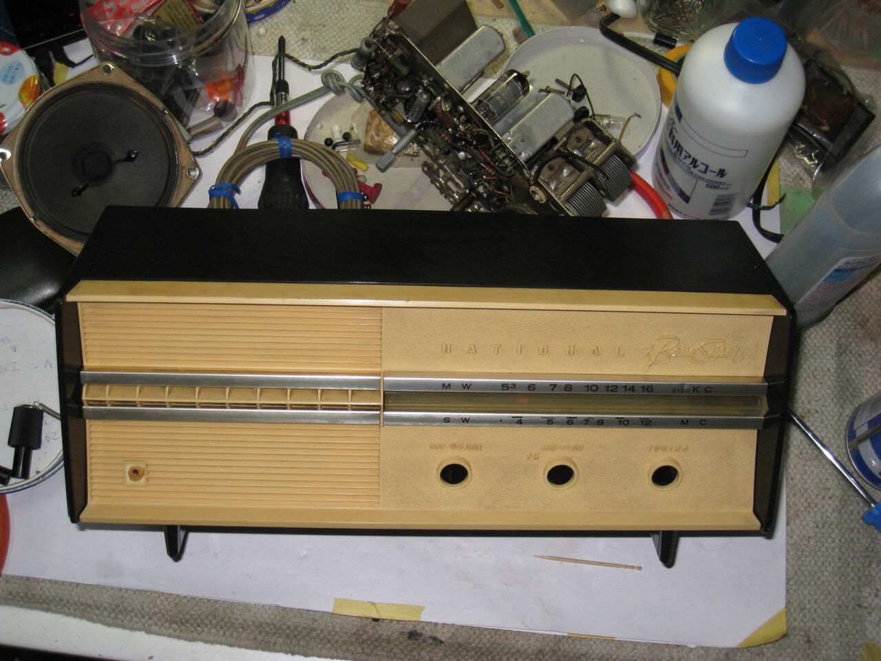 ナショナル 真空管ラジオ 2バンドRE-260 ナショナル真空管ラジオ、RE