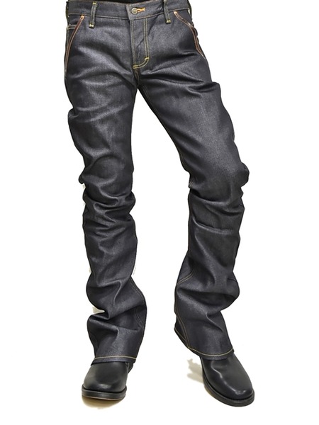 AKM×LEE ノンウォッシュ バンディー デニムパンツ (NON WASH-BROWN