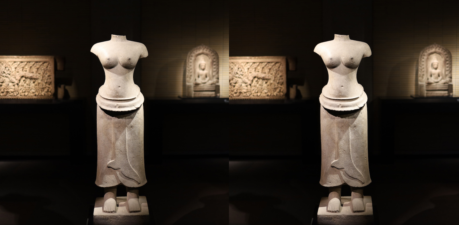 コレクター収集品 アンコール期 古代クメールの神像 3D クメールの彫刻