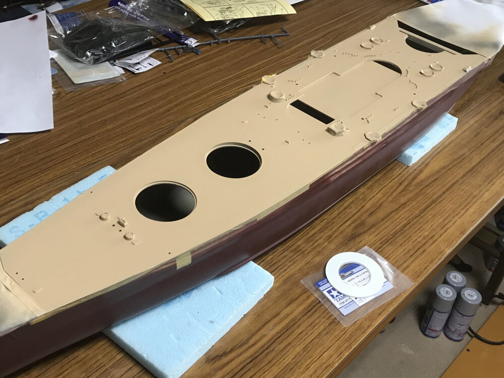 ニチモ1/200戦艦大和作成記】⑨甲板塗装 : 屋根さんのつぶやき