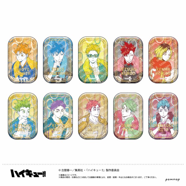 ハイキュー!!』スクエア缶バッジ オフショット×カラー 第一弾BOX＆第二