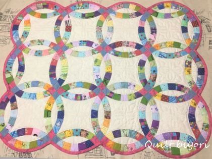 ダブルウエディングリングのミニタペストリー完成＆あきらめない男