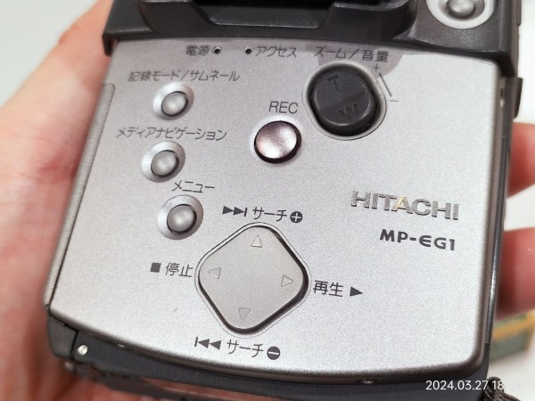 1996/平成8/HITACHI/MP-EG1/39万画素/260MB-HDD/光学3倍/世界初のMPEG