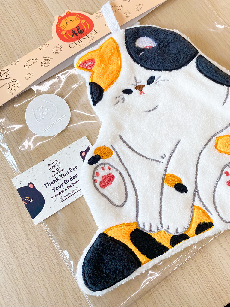 香港 【拝島工房】エキゾチックショートヘア猫ハンドタオル～三色猫