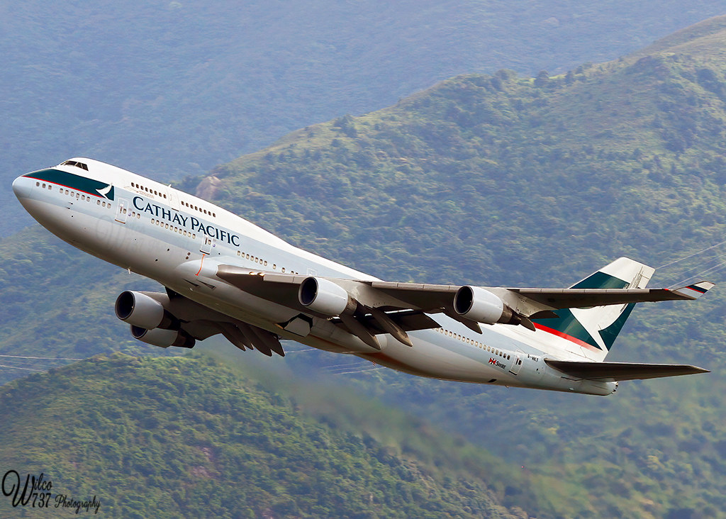 Cathay Pacific Boeing 747-400 departing Hong Kong | Departin… | Flickr