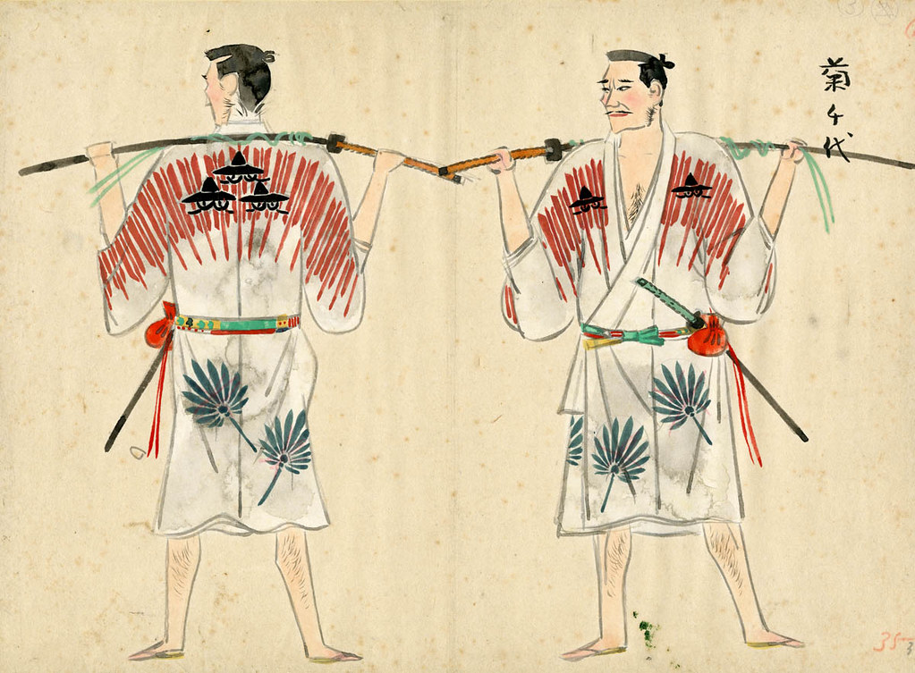 水墨画 『桃園三結義』 人物 古代の武士たち 桜背景