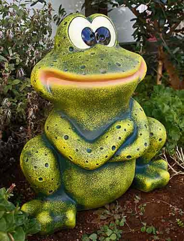 LLADROカエル オブジェ 陶器 置物 No.8444 王冠 蓮座 スペイン製