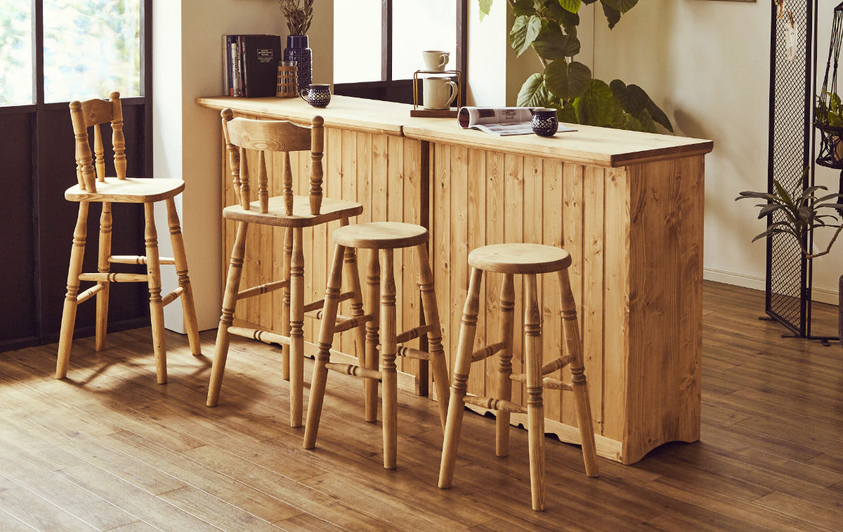 バーカウンター カントリー調 パイン材 Farmer 幅90cm （ カウンター