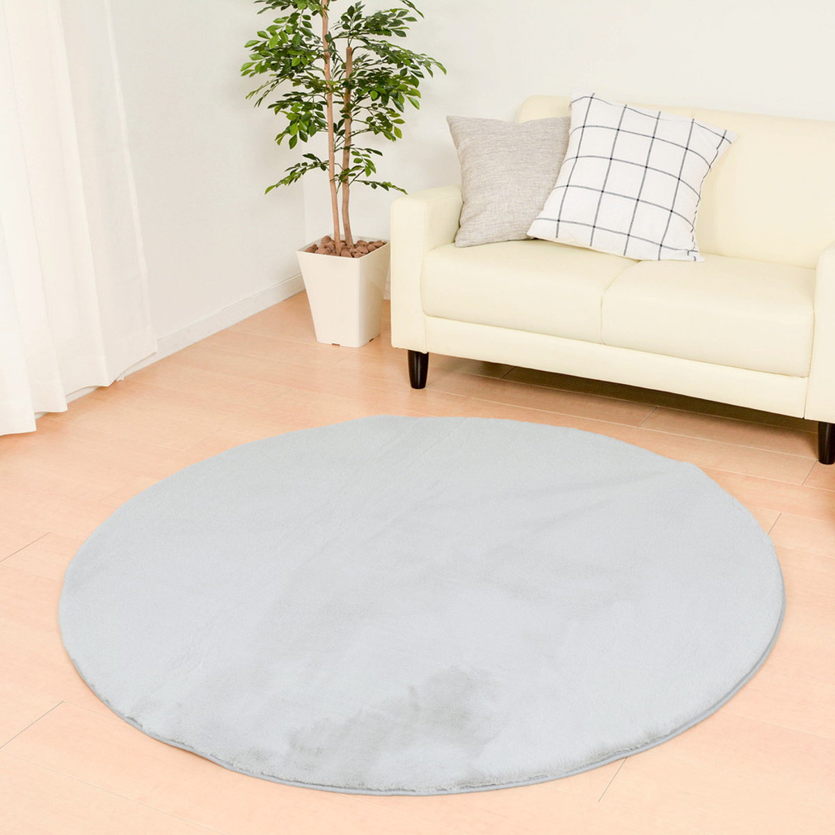 ラグ 円形 ラビットファータッチ プレミアムラグ ラパン 直径140cm