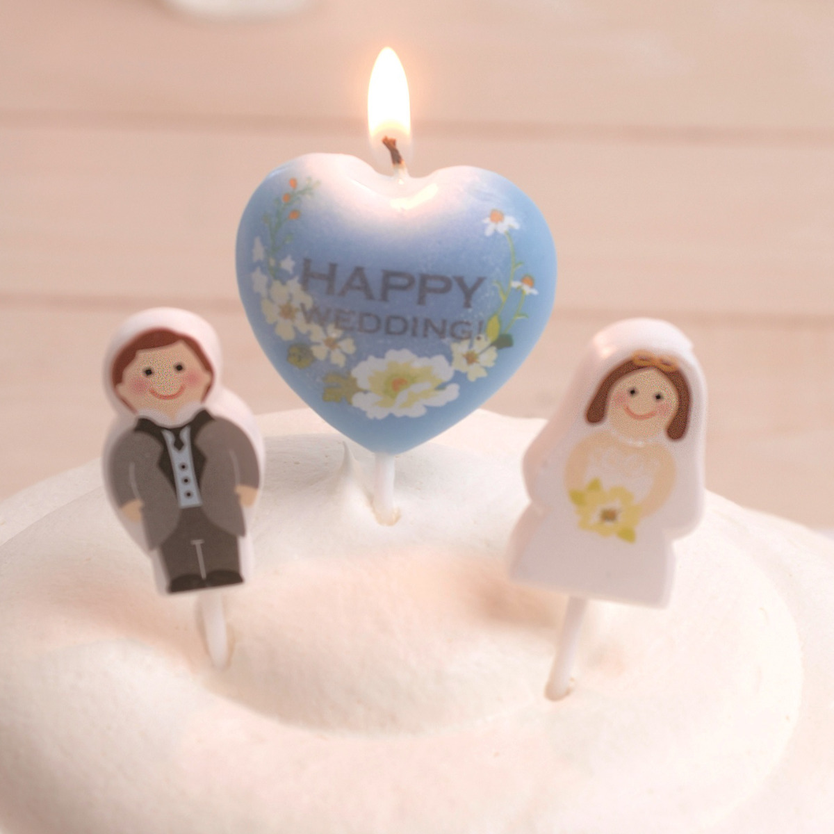 キャンドル ろうそく パーティーキャンドル ハッピーウエディング