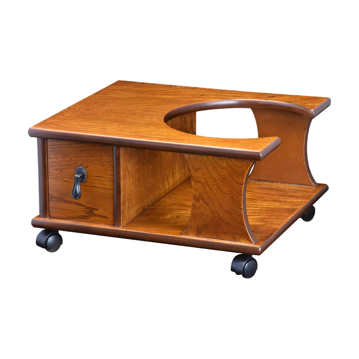 dショッピング |お座敷ワゴン 引出付 木製取っ手 ポットワゴン 幅39cm