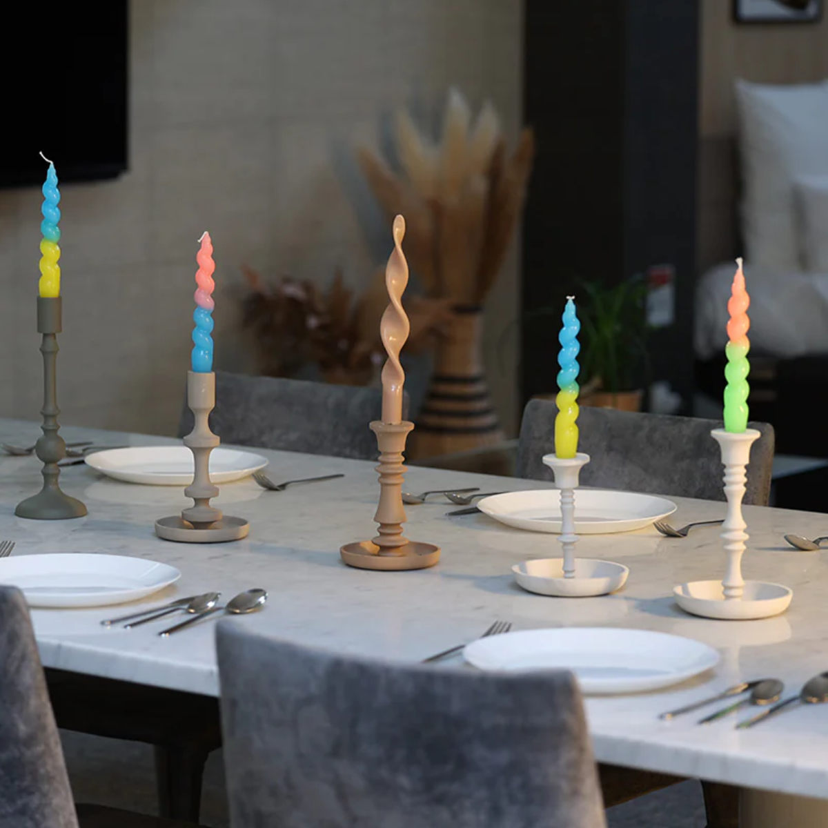 キャンドルホルダー KAMAL Smoky Rose （ キャンドルスタンド 燭台