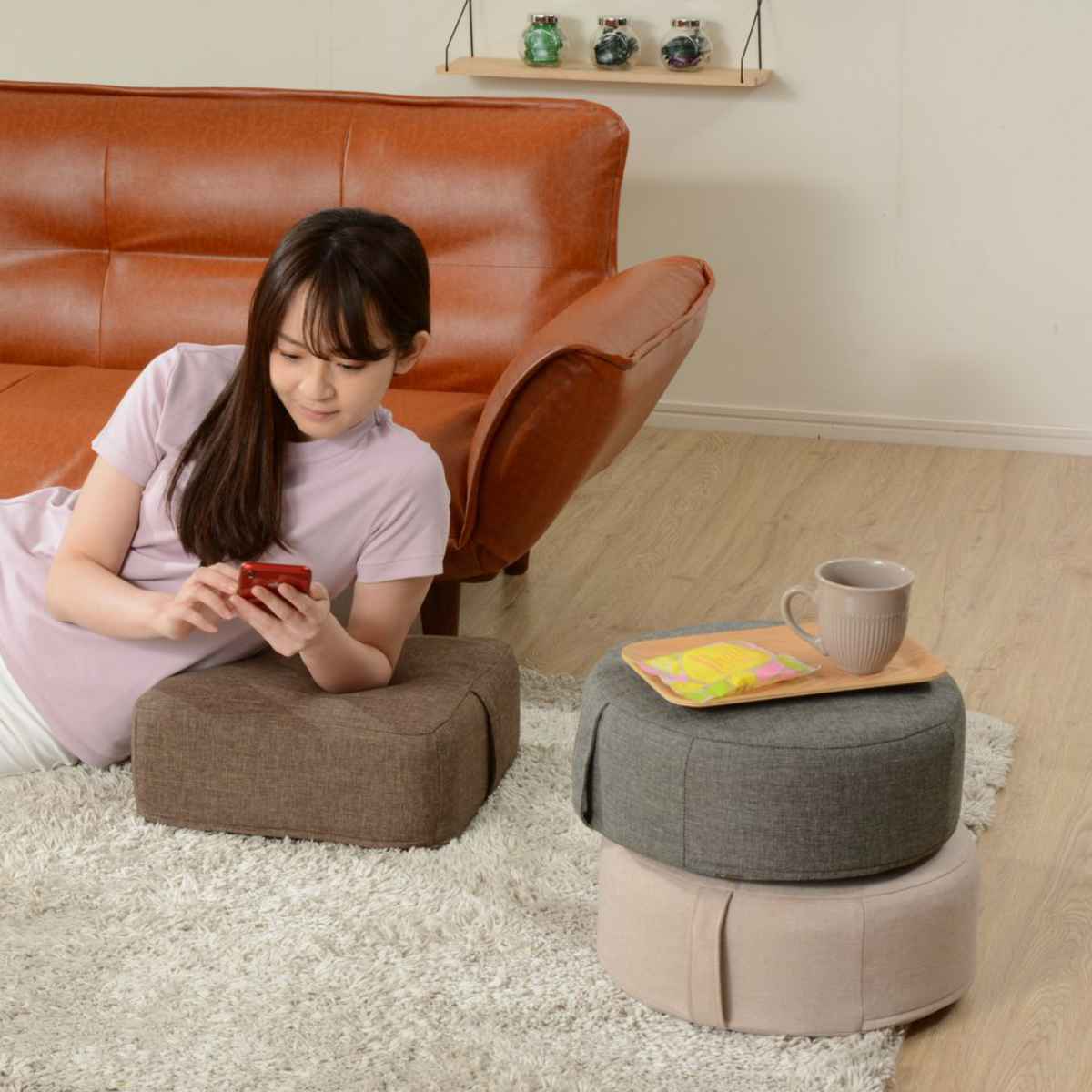 カバーが洗えるミニクッション ダリアン生地 スクエア 小さめ 低反発