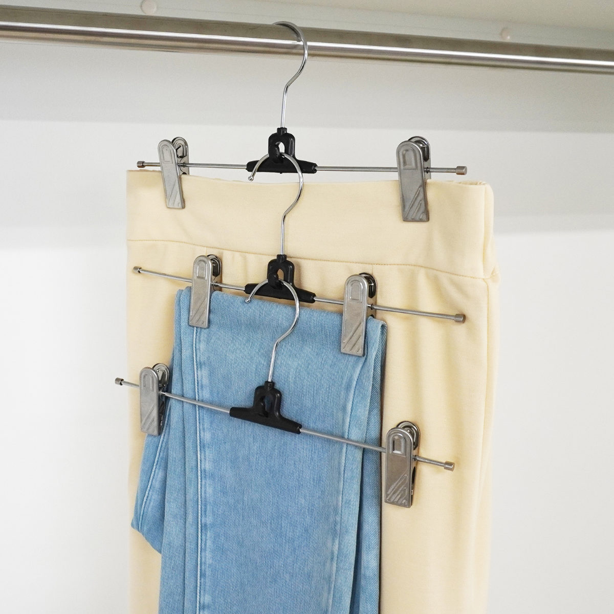クリップハンガー モノクローゼット メタルグリップハンガー 連結 3本