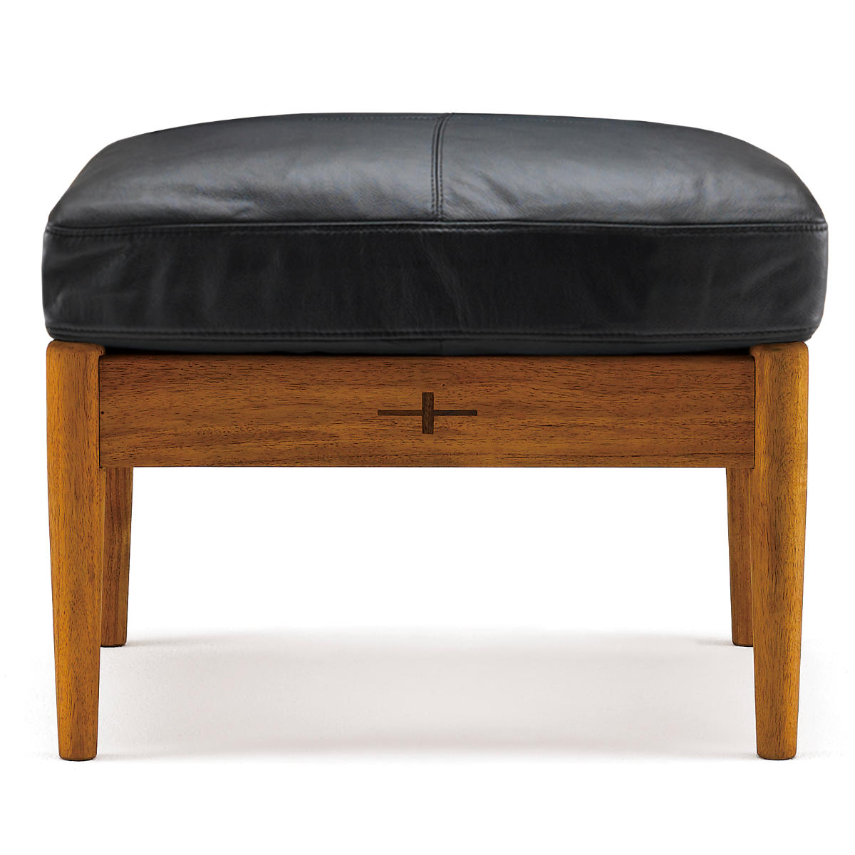 オットマン 座面高44cm 本牛革ブラック EDDA （ 開梱設置 エッダ 革 本