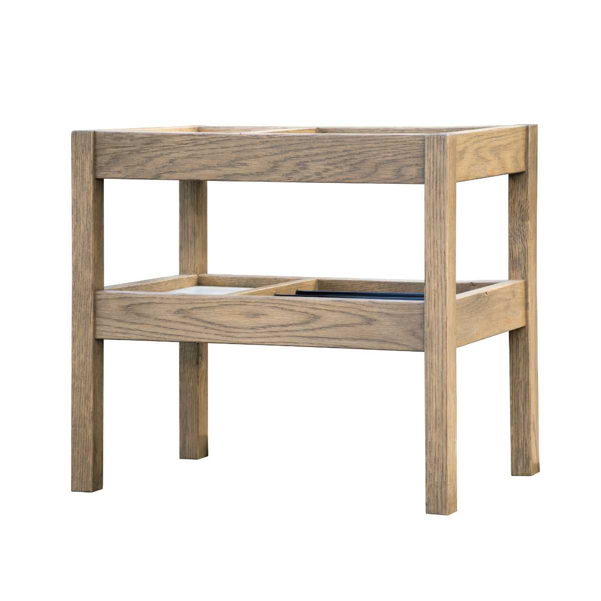 オランダ製 木製 サイドテーブル マガジンラック オーク無垢材 百貨店