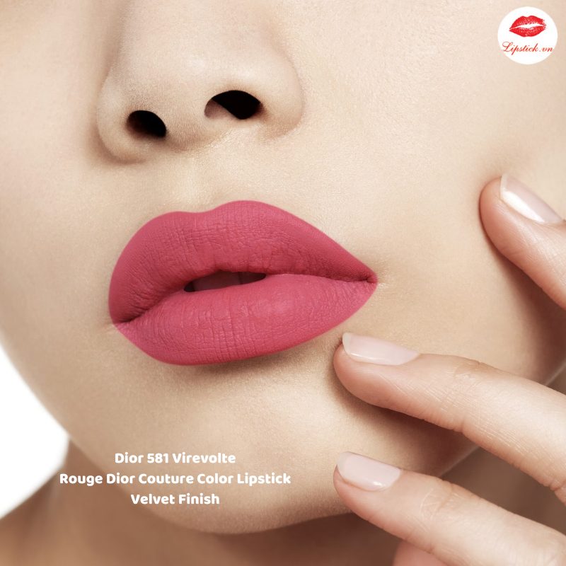 Son Dior Màu 581 Virevolte - Hồng Đào Velvet Finish MỚI NHẤT