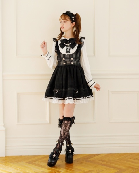 シアーチェックエプロンフリルワンピース ｜ LIZ LISA（リズリサ）公式