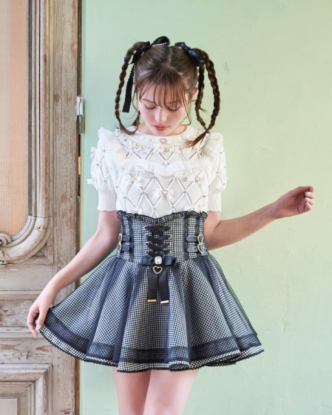 メニービジューリボンダイヤニットトップス ｜ LIZ LISA（リズリサ