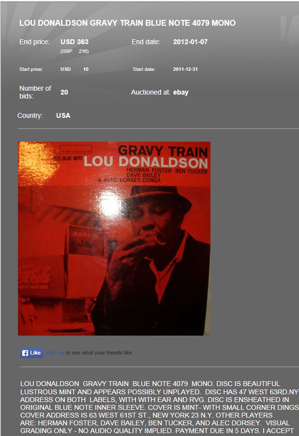 Lou Donaldson: Gravy Train (1961) Blue Note | LondonJazzCollector