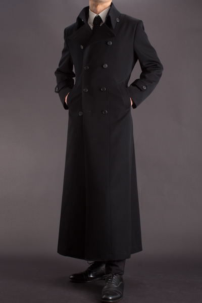 Very long coat for men, black color｜ロングコート くるぶし丈
