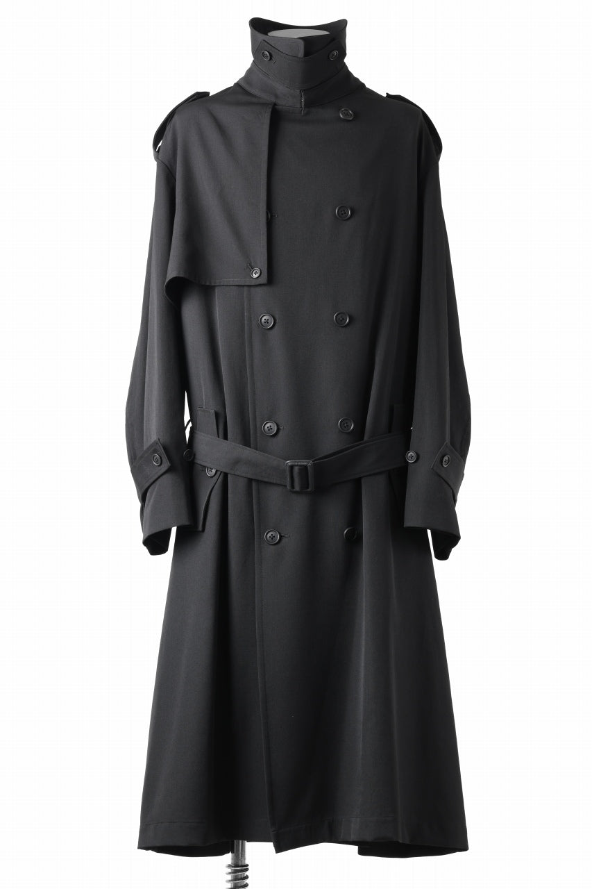 Y's for men TRENCH COAT / WRINKLED GABARDINE (BLACK)の商品ページ