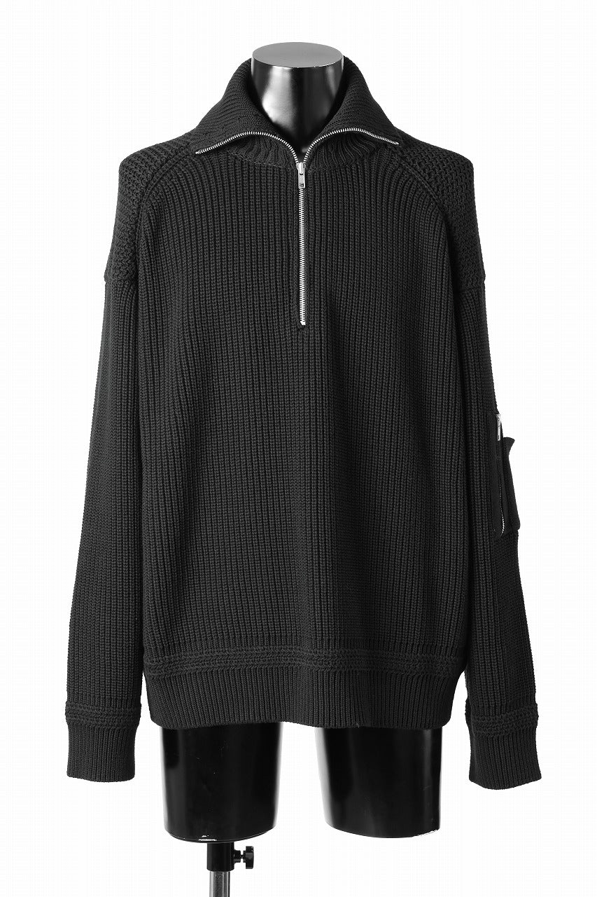 Juun.J Half Zip-up Pullover Sweater (BLACK)の商品ページ | ジュン