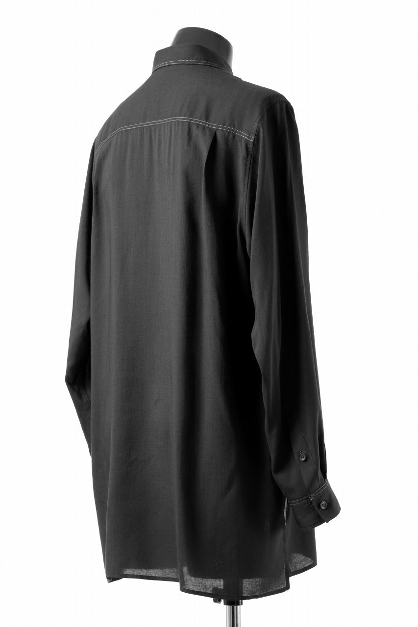 Y's for men DOUBLE STITCH SHIRT / CELLULOSE LAWN (BLACK)の商品