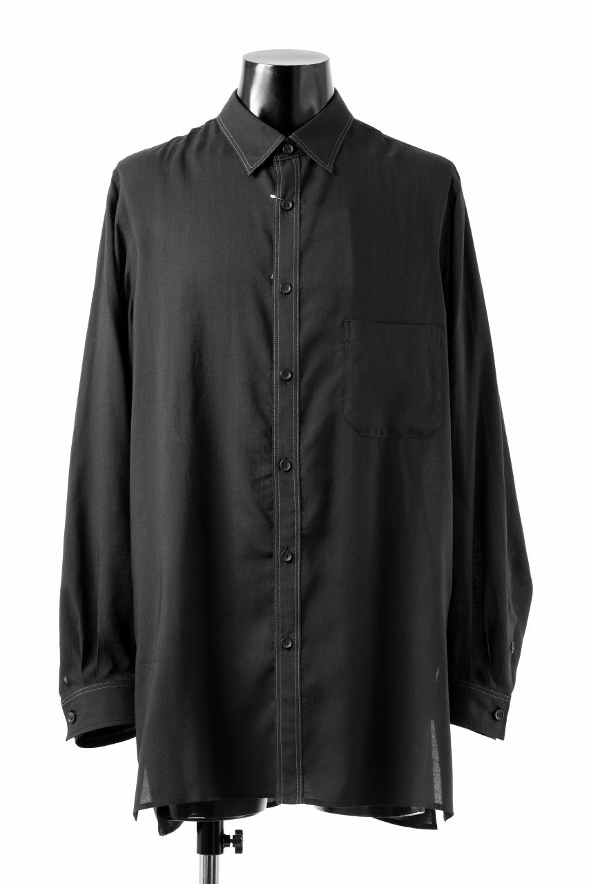 Y's for men DOUBLE STITCH SHIRT / CELLULOSE LAWN (BLACK)の商品