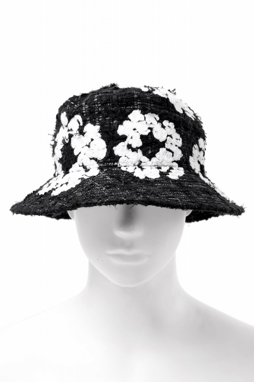 READYMADE x DENIM TEARS COTTON WREATH TWEED BUCKET HAT (BLACK