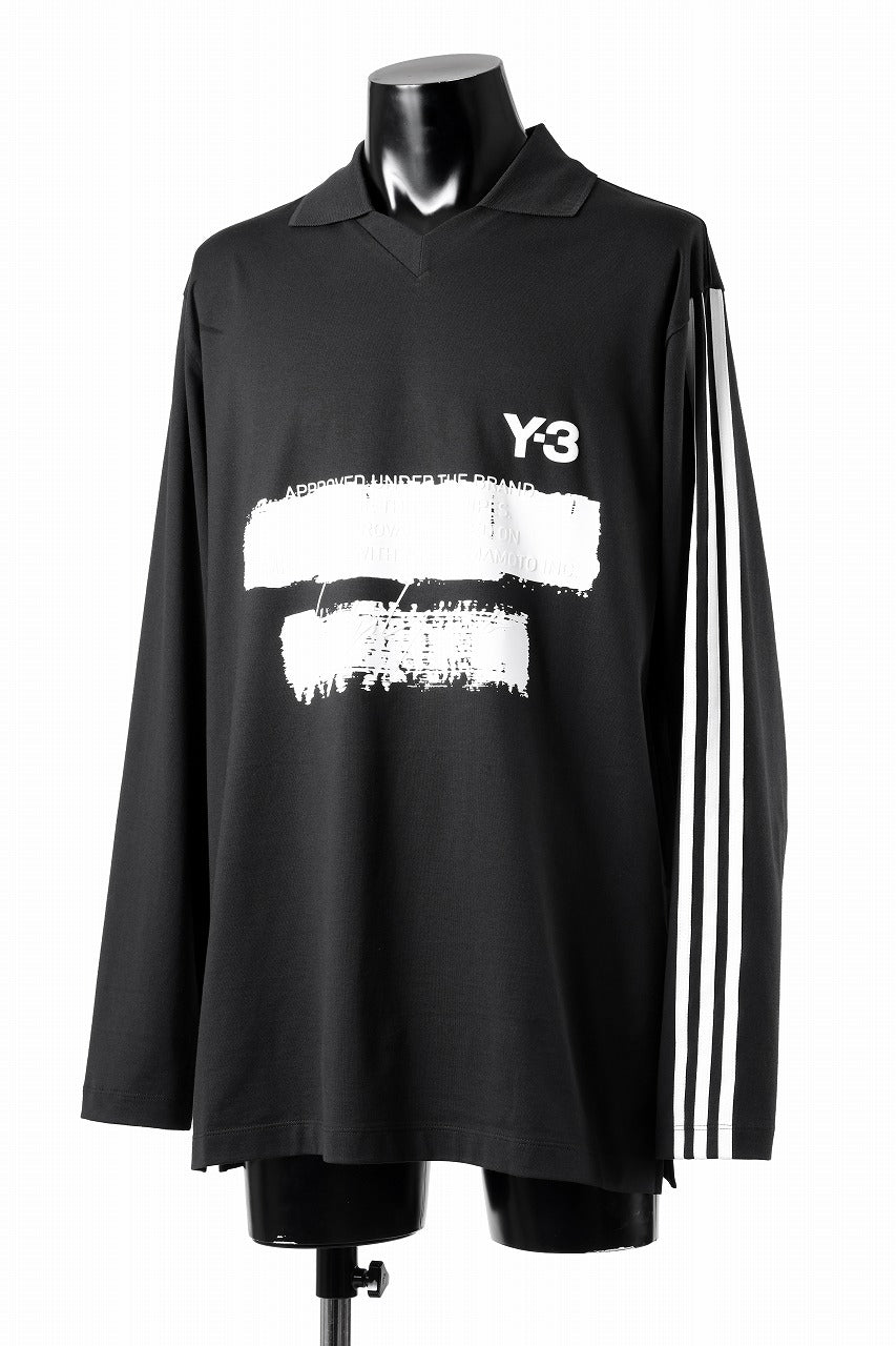 Y-3 Yohji Yamamoto GRAPHIC LOGO COLLARED LS TEE (BLACK)の商品