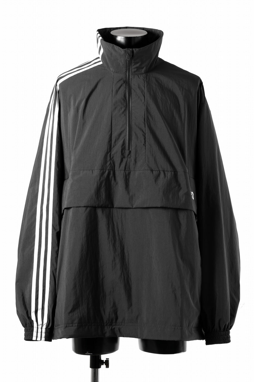 Y-3 Yohji Yamamoto THREE STRIPES NYLON HALF ZIP BLOUSON (BLACK)の