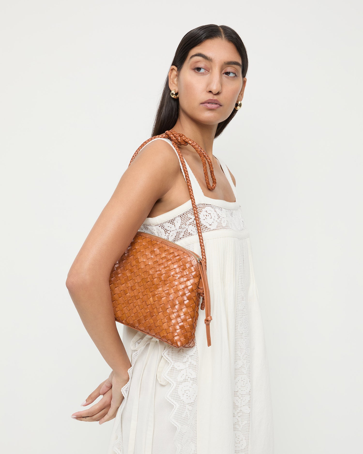 Mallory Timber Woven Leather Crossbody | Handbags
