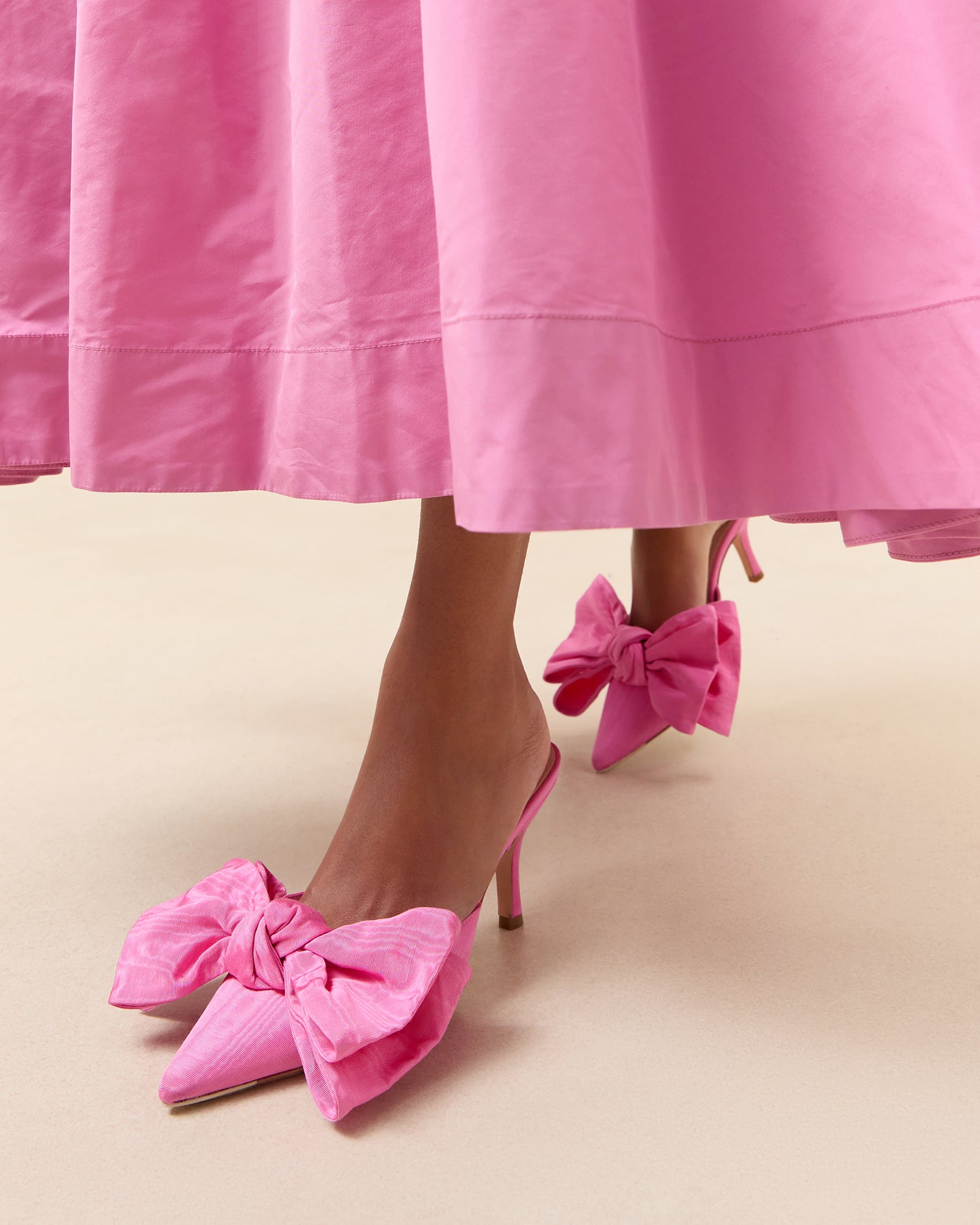 Margot Rose Moiré Bow Mule | Mules | Footwear